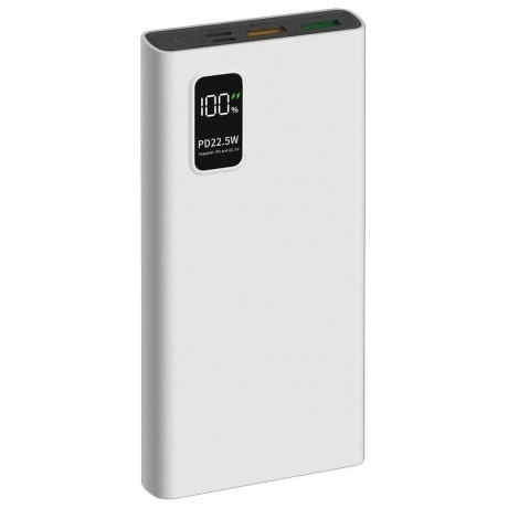 

Внешний аккумулятор PERO PB05 10000 mAh, Li-Pol, output USB-C + 2 USB-A, белый
