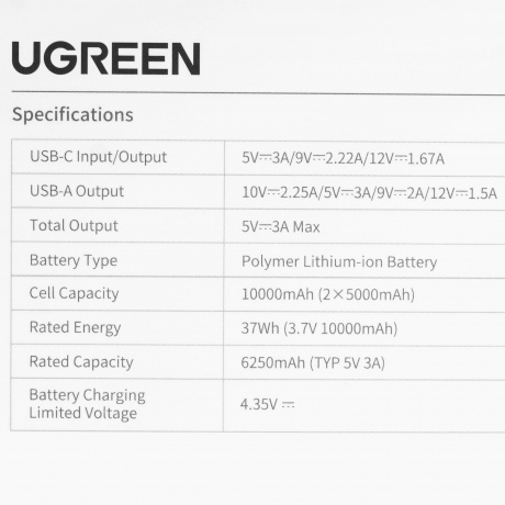 Портативное зарядное устройство Ugreen PB311 Black (25742) - фото 7