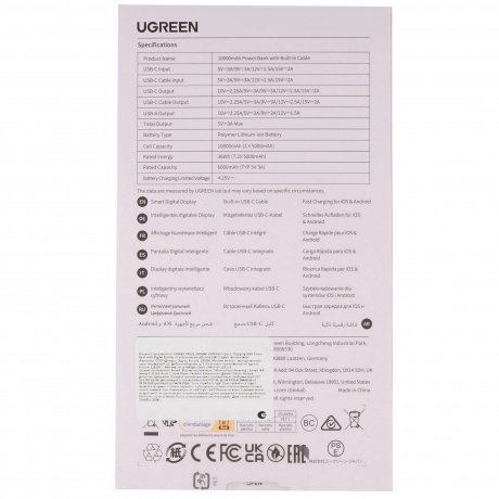 Портативное зарядное устройство Ugreen PB511 Purple (35604B) - фото 9