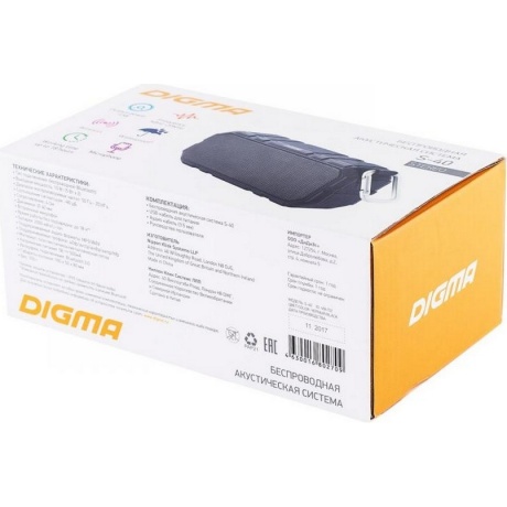 Портативная акустика Digma S-40 (черный) - фото 5