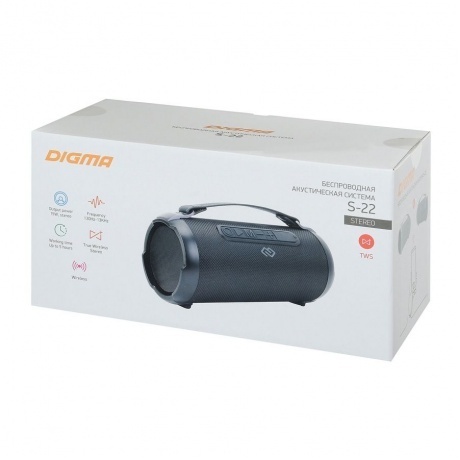 Портативная акустика Digma S-22 черный - фото 5