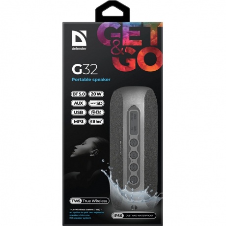 Портативная акустика Defender G32 (65232) Black/Grey - фото 8