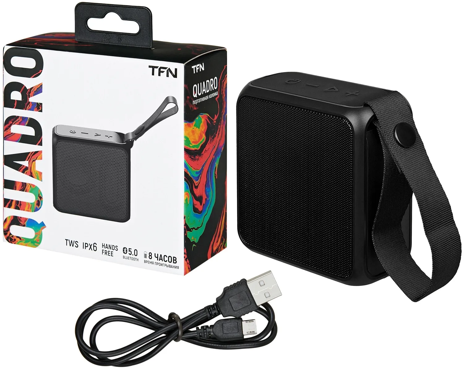 Портативная колонка TFN Bluetooth TWS Quadro black - фото 5