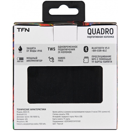 Портативная колонка TFN Bluetooth TWS Quadro black - фото 6