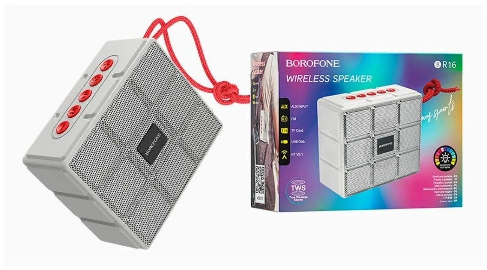 Портативная акустика Borofone BR16 Gage, серый (49949) - фото 4