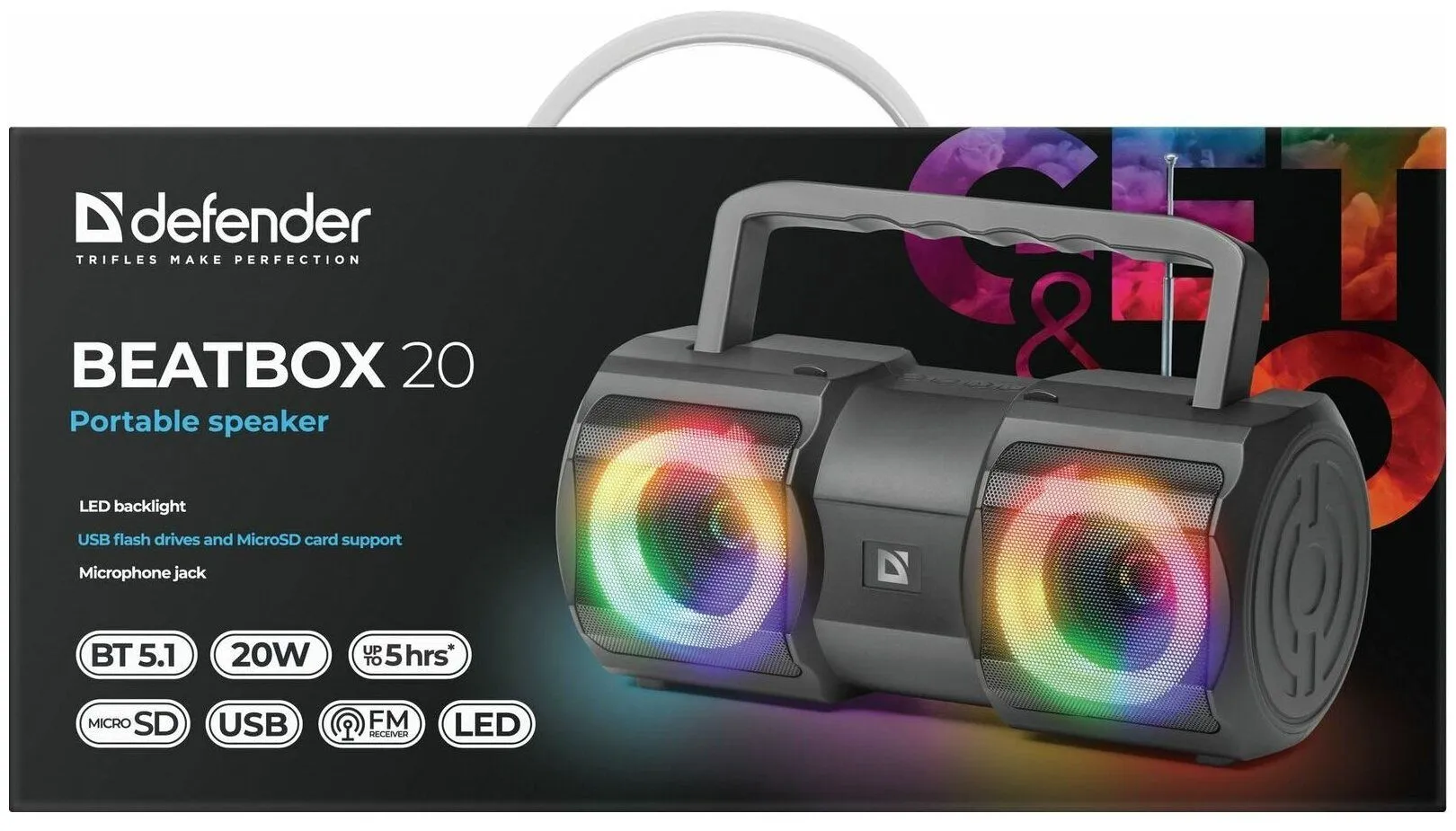 Портативная акустика Defender Beatbox 20 65420 - фото 16