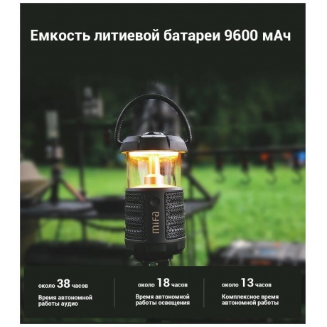 Портативная акустика светильник MIFA WildCamping, цвет - черный - фото 5