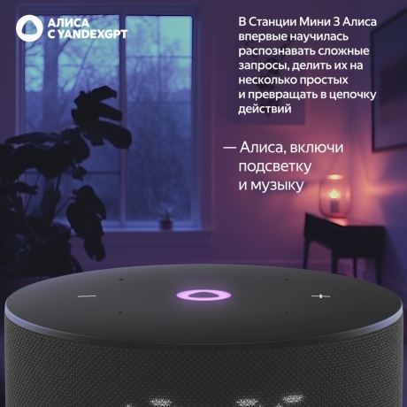 Умная колонка Яндекс Станция Мини 3 с Алисой  (YNDX-00027BLK) Черная - фото 10