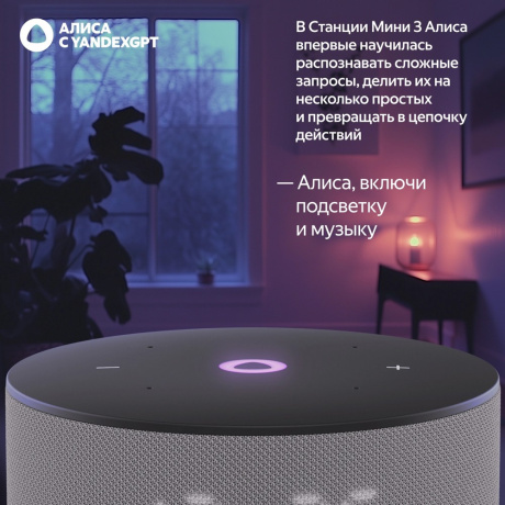 Умная колонка Яндекс Станция Мини 3 с Алисой (YNDX-00027GRY) Серая - фото 6