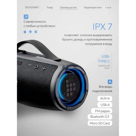 Портативная колонка Tronsmart Mirtune S100 Black - фото 9