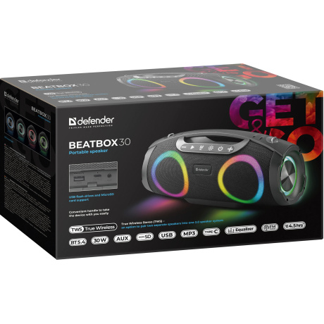 Портативная акустика Defender Beatbox 30 30Вт 65231 - фото 11