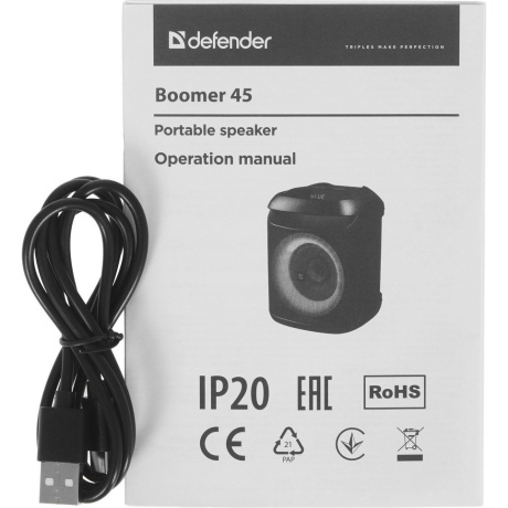 Портативная акустика Defender Boomer 45 45Вт черный 65245 - фото 4