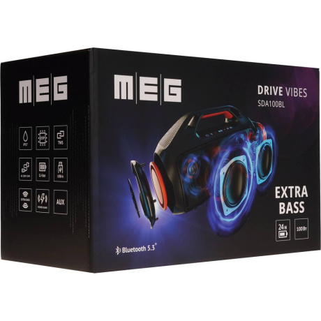 Портативная колонка MEG SDA100BL 100Вт черная - фото 10