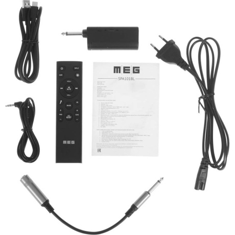 Портативная колонка MEG SPA101BL 100Вт черная - фото 9