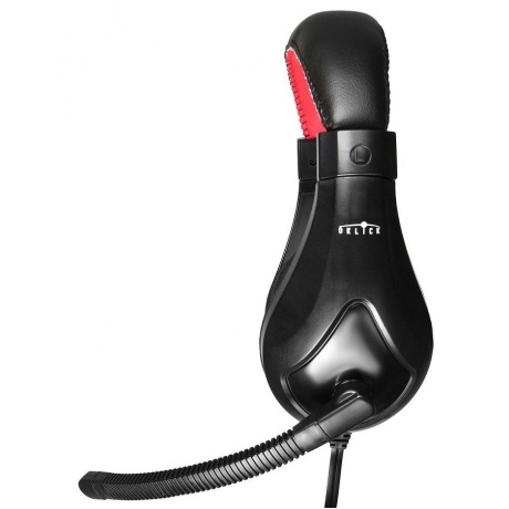 Наушники с микрофоном Oklick HS-L100 черный/красный 2м мониторы оголовье (NO-530) - фото 3
