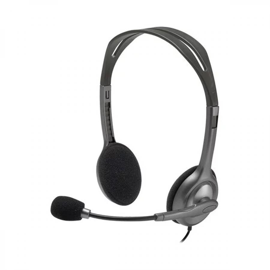 Наушники Logitech H111 серый (981-000593) наушники с микрофоном logitech stereo headset h111 black