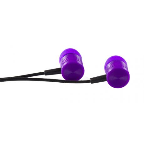 Наушники внутриканальные Partner Emotion, пластик, фиолетовые, черный кабель, 3.5мм - фото 2
