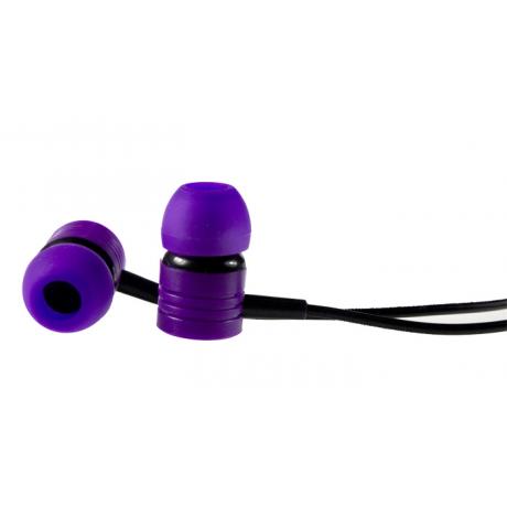 Наушники внутриканальные Partner Emotion, пластик, фиолетовые, черный кабель, 3.5мм - фото 3
