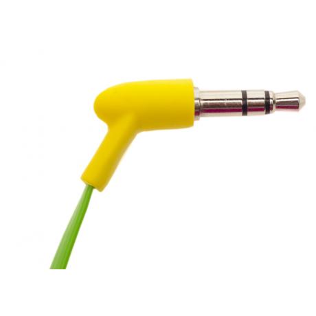 Наушники внутриканальные Partner Positive, пластик, зелено-желтые, зеленый кабель, 3.5мм - фото 4