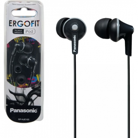 Наушники Panasonic RP-HJE125E-K черный - фото 3