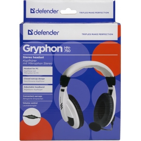 Наушники Defender Gryphon 750 White, 2 м (63747) - фото 4