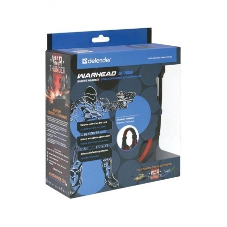 Наушники Defender Warhead G-185 Black/Red (64106) - фото 4