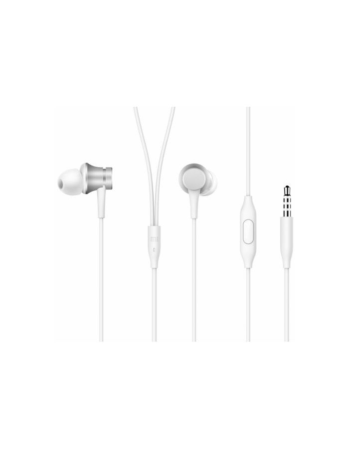 наушники xiaomi mi in ear headphones basic вакуумные микрофон голубые zbw4358ty Наушники Xiaomi Mi In-Ear Headphones Basic Silver (X14274)