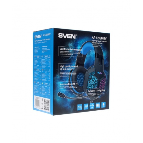 Наушники Sven AP-U980MV (черный/синий) - фото 8