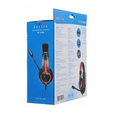 Наушники Oklick HS-L200 черный/красный (Y-819) - фото 2