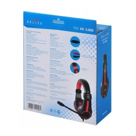 Наушники Oklick HS-L200 черный/красный (Y-819) - фото 3
