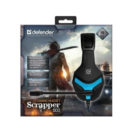 Наушники Defender Scrapper 500 Black/Blue - фото 8