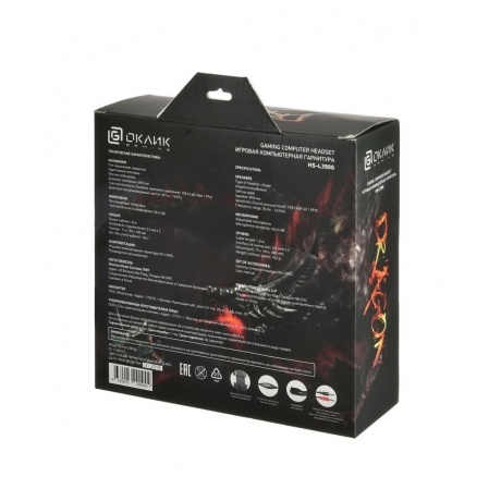 Наушники Oklick HS-L390G Dragon черный/красный (JD-728S) - фото 12