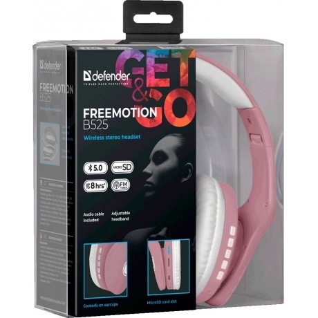Наушники Defender Freebuds B525 pink/White (63528) - фото 5