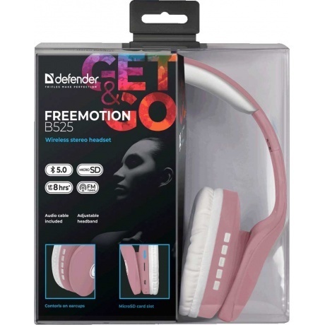 Наушники Defender Freebuds B525 pink/White (63528) - фото 6