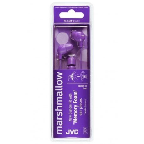 Наушники JVC HA-FX38-V-E фиолетовый - фото 2
