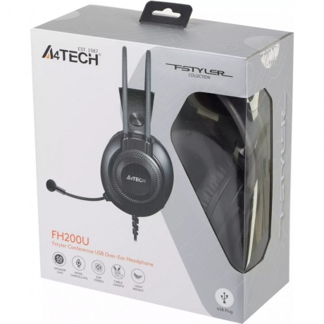 Наушники A4Tech Fstyler FH200U серый (FH200U GREY) - фото 9