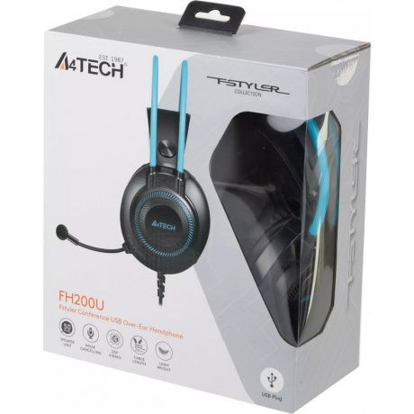 Наушники A4Tech Fstyler FH200U серый/синий (FH200U BLUE) - фото 11