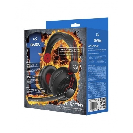 Наушники Sven AP-G777MV черный/красный (SV-014209) - фото 5