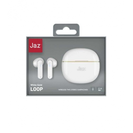 Наушники SBS Jaz Tws Loop, Bluetooth 5.0, с зарядным кейсом 400мАч, белый (TEJZEARLOOPBTTWSW) - фото 3