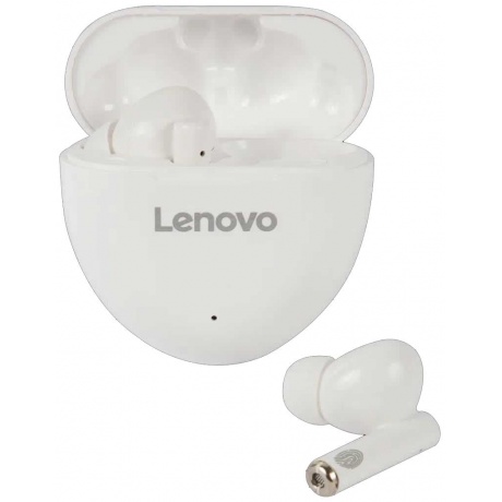 Наушники Lenovo HT06 с микрофоном (TWS), белые (QXD1B07923) - фото 1