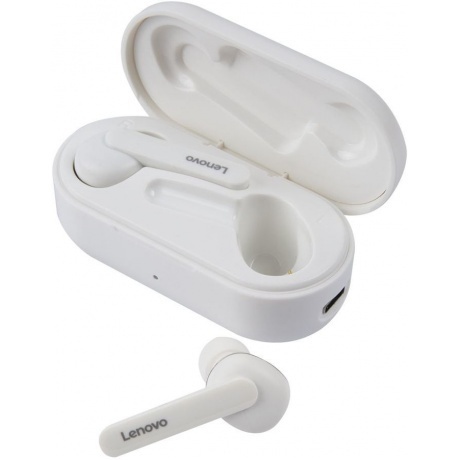 Наушники Lenovo HT28 с микрофоном (TWS), белые - фото 2