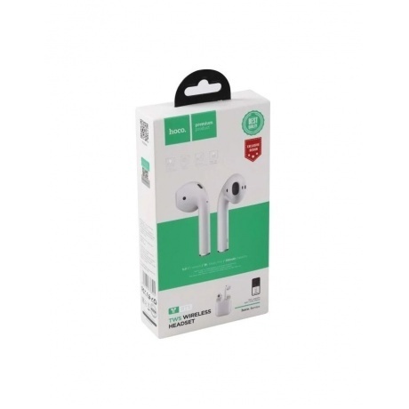 Наушники Hoco с микрофоном (TWS) RT1, белые - фото 3