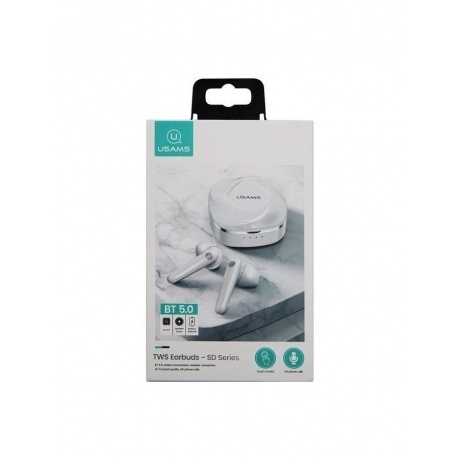 Наушники USAMS с микрофоном (TWS), белый (BHUSD01) - фото 5