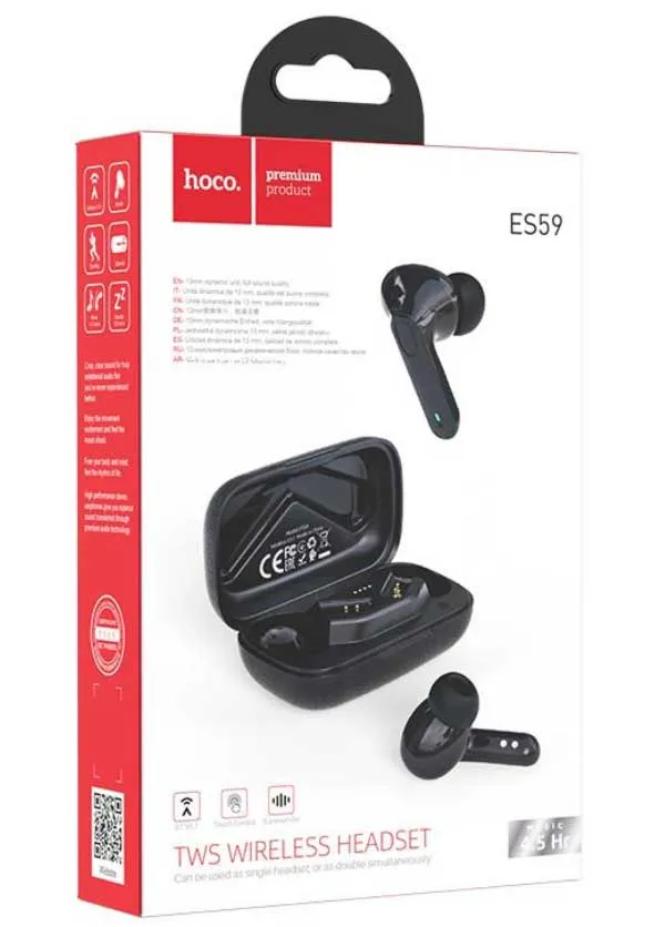 Наушники Hoco с микрофоном (TWS) ES59 Gratified, черный (51027) - фото 4