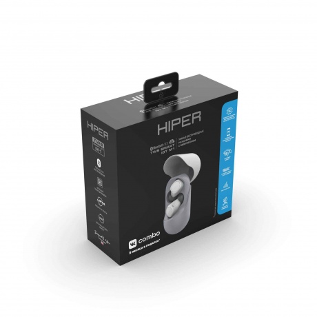 Наушники Hiper TWS Smart IoT M1 серый (HTW-M10) - фото 5