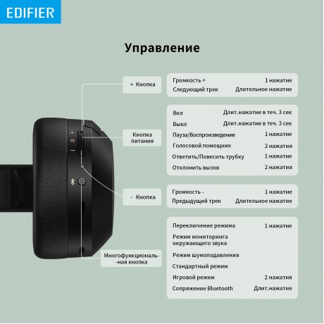 Наушники Edifier W820NB 1.2м черный - фото 27