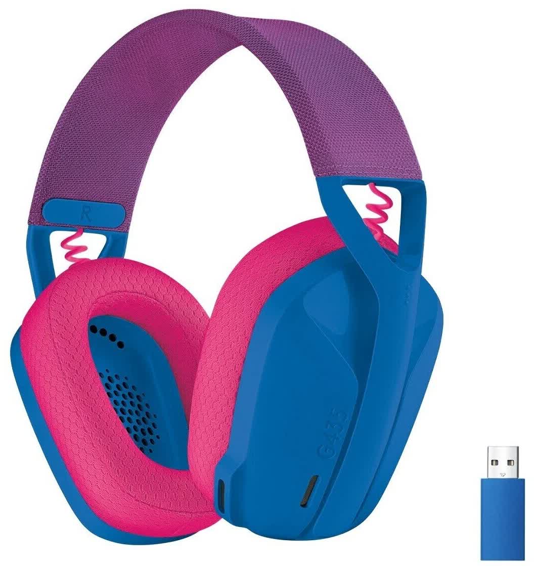 гарнитура logitech headset g435 lightspeed белый Наушники Logitech G435 синий/розовый (981-001062)