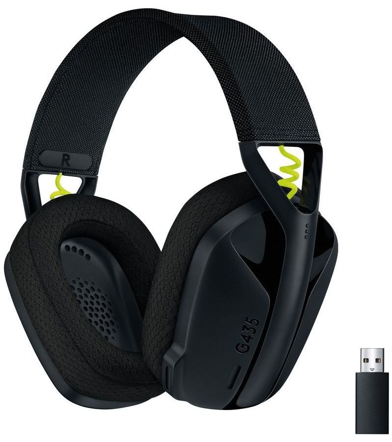 гарнитура logitech headset g435 lightspeed белый Наушники Logitech G435 черный/желтый (981-001050)