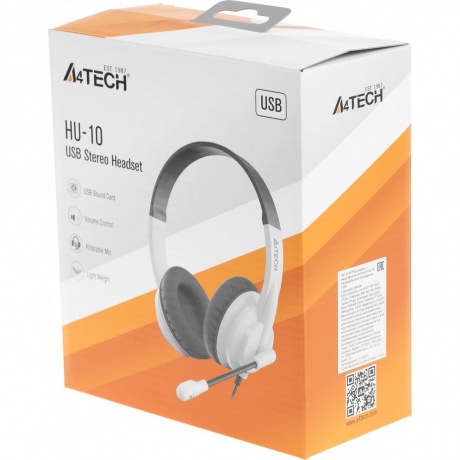 Наушники A4Tech HU-10 черный/белый - фото 7