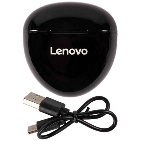 Наушники Lenovo HT06 с микрофоном (TWS), черные (QXD1B07911) - фото 2